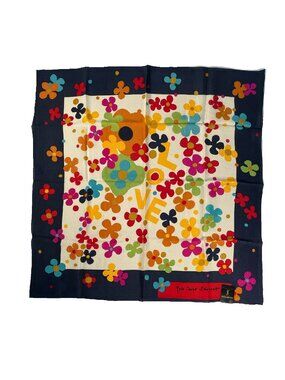 Yves Saint Laurent LOVE Series Silk Scarf 26” Square Floral Hearts Vintage NWT